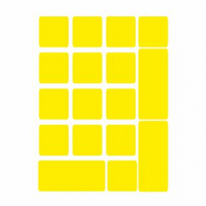 Tastaturaufkleber Blanko für Ziffernblock/Numpad in Farbe GELB