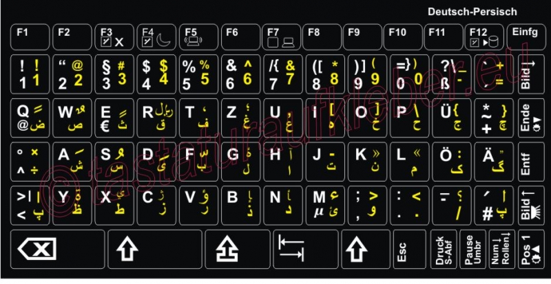 Persisch transparente Tastaturaufkleber mit Roten Buchstaben Geeignet für jede Tastatur 