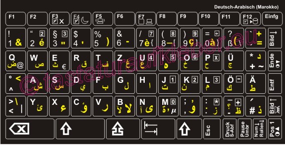 Tastaturaufkleber ARABISCH für PC, Notebook und Netbookstastaturen mit