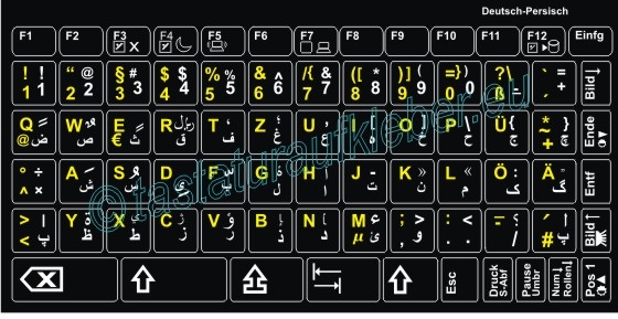 Tastaturaufkleber DEUTSCH-PERSISCH (FARSI)