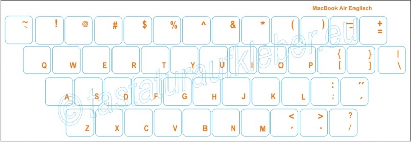 Tastaturaufkleber ENGLISCH für Mac, transparent