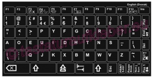 Tastaturaufkleber ENGLISH-Tastaturlayout Dvorak