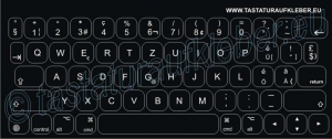 Tastaturaufkleber für Apple iPad Smart Pro Keyboard 9.7 Zoll, Tastaturlayout Deutsch (Schweiz)