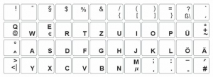 Tastaturaufkleber DEUTSCH, transparent, schwarze Schrift