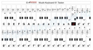 Tastenaufkleber für Musik-Keyboard bis zu 61 Tasten