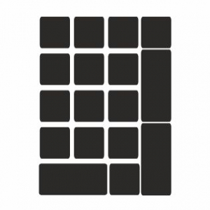 Tastaturaufkleber Blanko für Ziffernblock/Numpad in Farbe SCHWARZ, 12x12 mm.