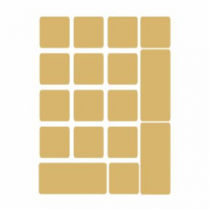 Tastaturaufkleber Blanko für Ziffernblock/Numpad in Farbe GOLD, 12x12 mm.