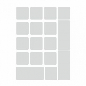 Tastaturaufkleber Blanko für Ziffernblock/Numpad in Farbe Silber, 12x12 mm.