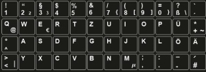 TASTATURAUFKLEBER DEUTSCH(QWERTZ) 14x14 mm