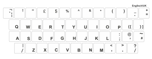Tastaturaufkleber Englisch (UK), Schriftfarbe schwarz