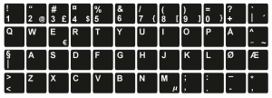 Tastaturaufkleber Norwegisch 14x14 mm.
