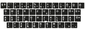 Ungarische Tastaturaufkleber für PC & Laptop – 12×12 mm – Schwarz/Weiß