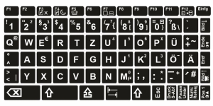 Tastaturaufkleber Deutsch, extra grosse Buchstaben