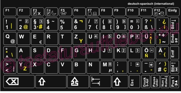 Tastaturaufkleber Deutsch-Spanisch